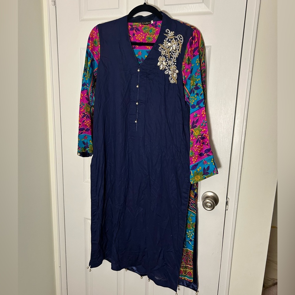 Agha Noor Raw Silk Embellished Kurta